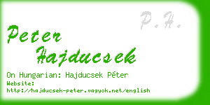 peter hajducsek business card